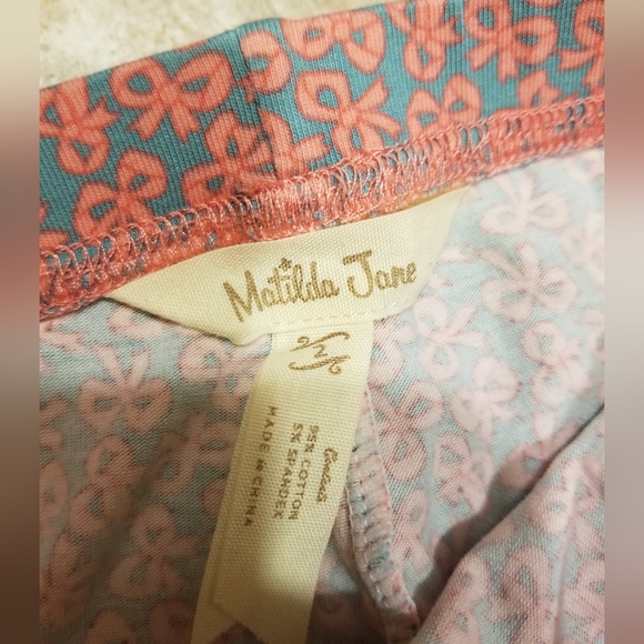 Matilda Jane Pink Floral Ruffle Leggings size 2 - Picture 2 of 4